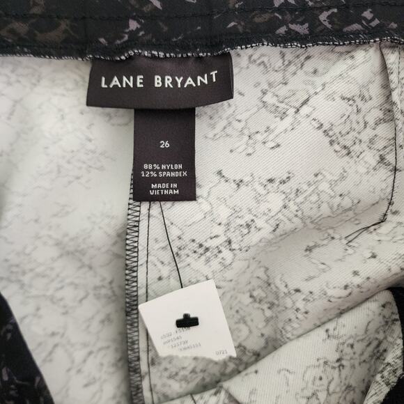 Lane Bryant Womens On The Go Slim Ankle Pant Plus Size 26 Black Viper Print NEW - Picture 7 of 12